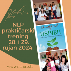 Program stručne edukacije - treninga za NLP praktičara 28. i 29. rujan 2024. po međunarodnim INHNLP, ABNLP i IANLP standardima